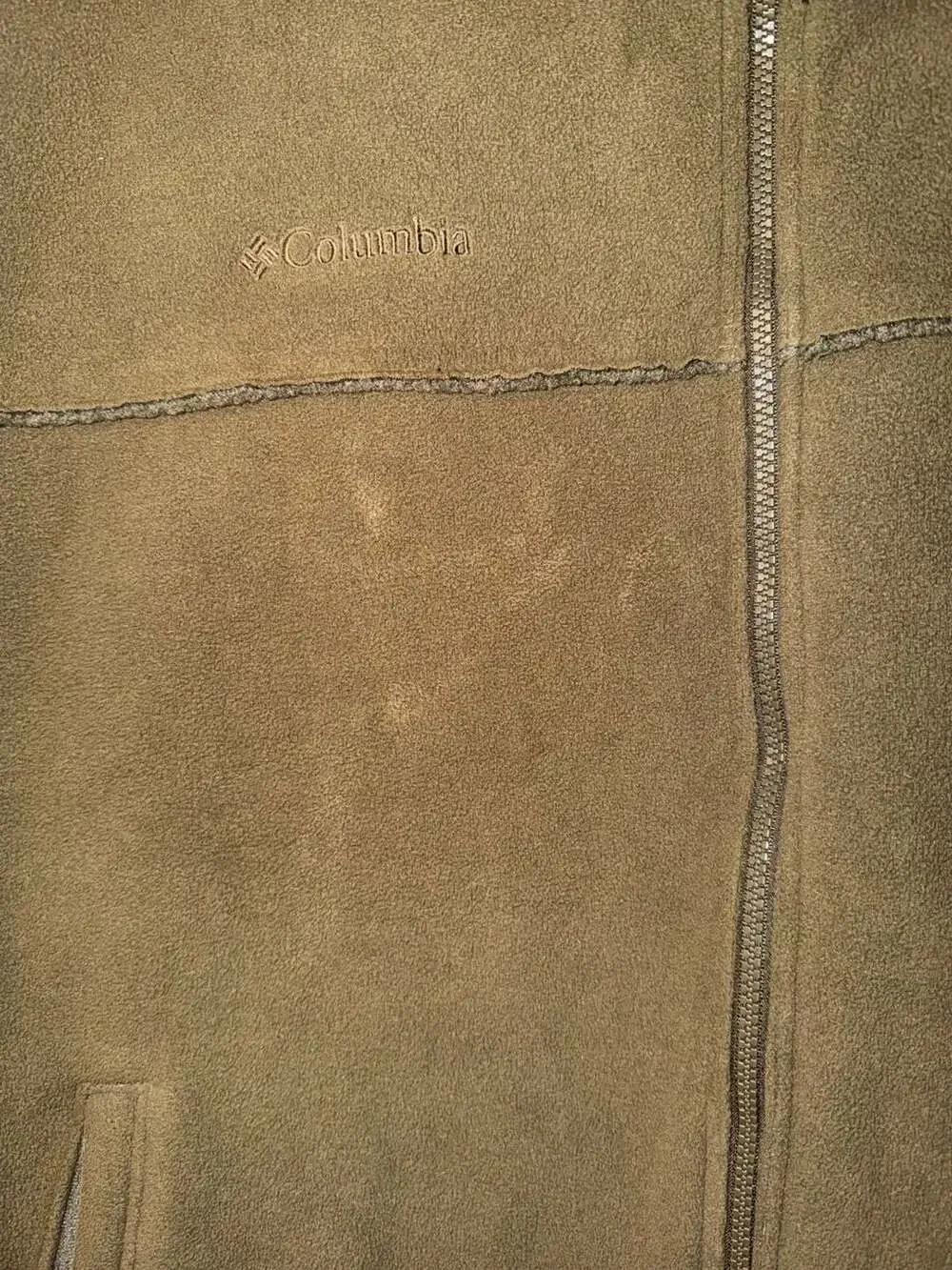 Columbia Green Fleece Full Zip Vest Jacket